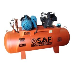 Compresor de aire lubricado 3 HP Horizontal Bifasico o Trifásico